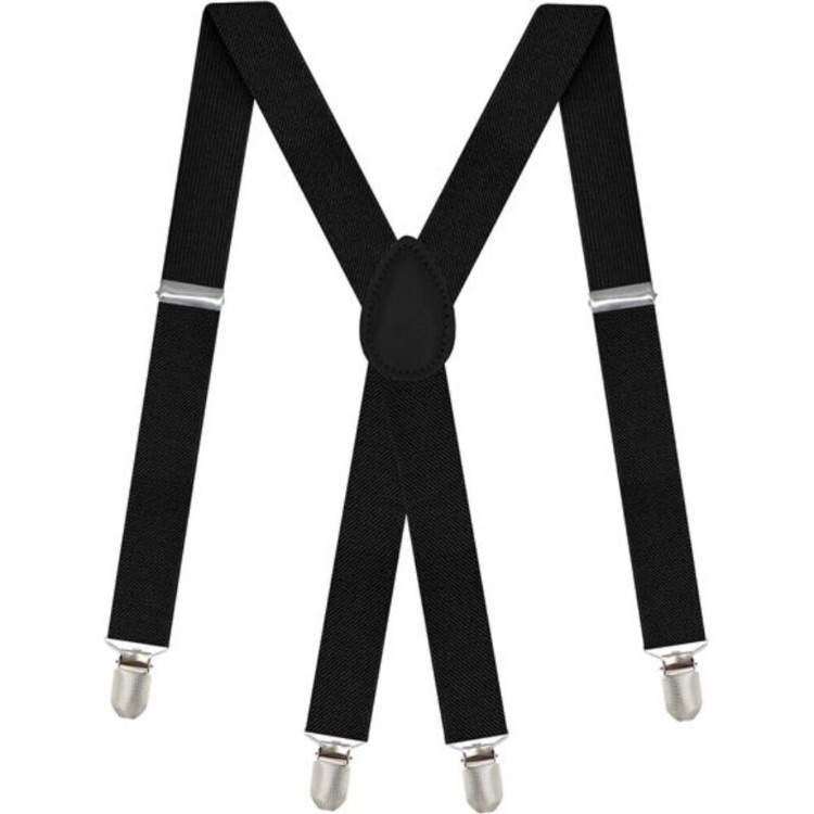 Suspenders For Men, Adjustable X Back 1 Inch Wide Suspender 4 Strong Clips